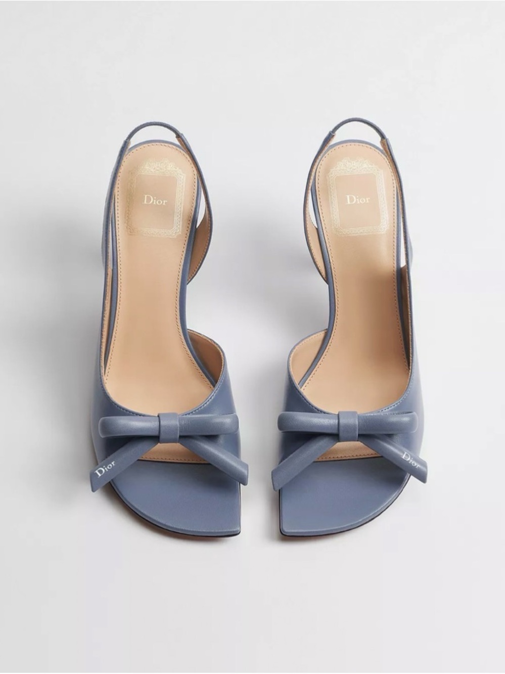 Dior Bow Heeled Slingback Sandal
Denim Blue Lambskin